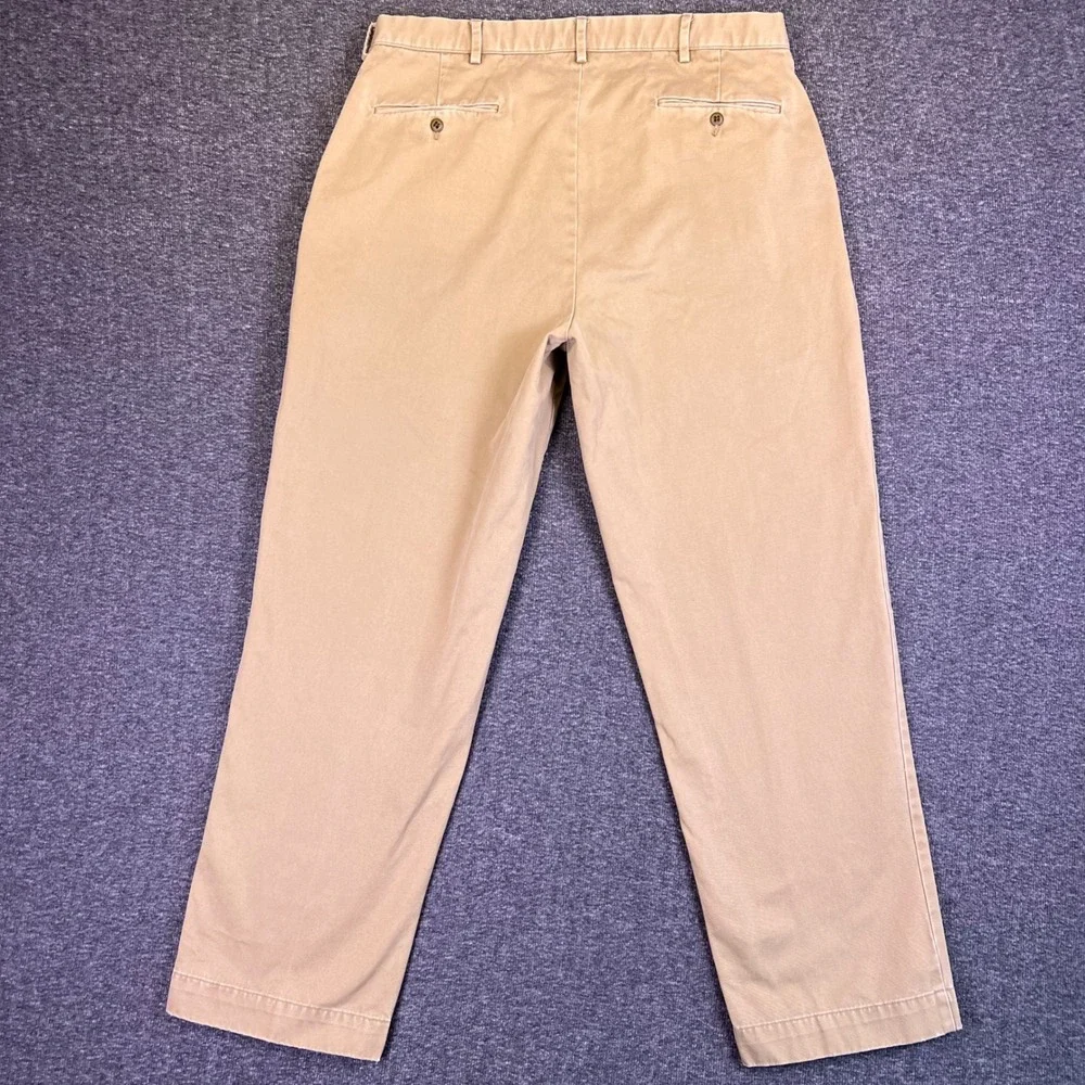 VTG‎ Polo Ralph Lauren Mens 36x30 Chino Pants Flat Khaki Straight Fit34.5x29.5